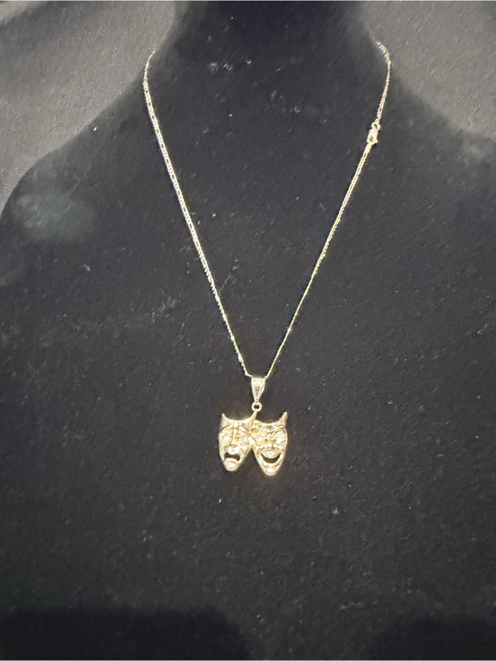 Gold plated smile now cry later Face Pendant Necklace - Elegant Pet Jewelry